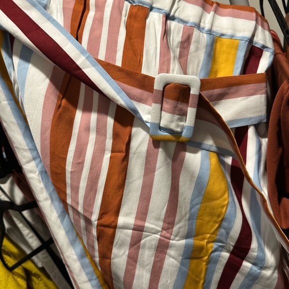 ELOQUII Striped A-Line Belted Midi Skirt - Picture 3 of 5